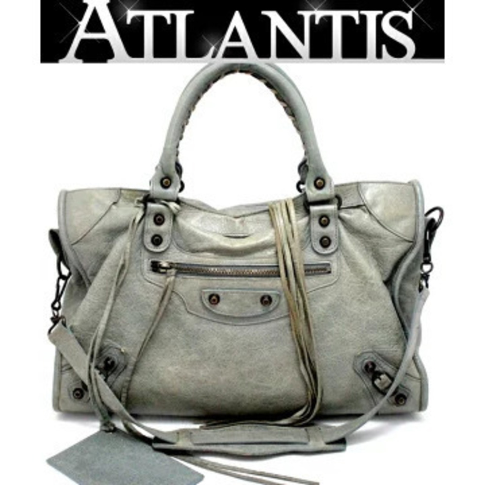 Balenciaga The City Handbag Leather Gray